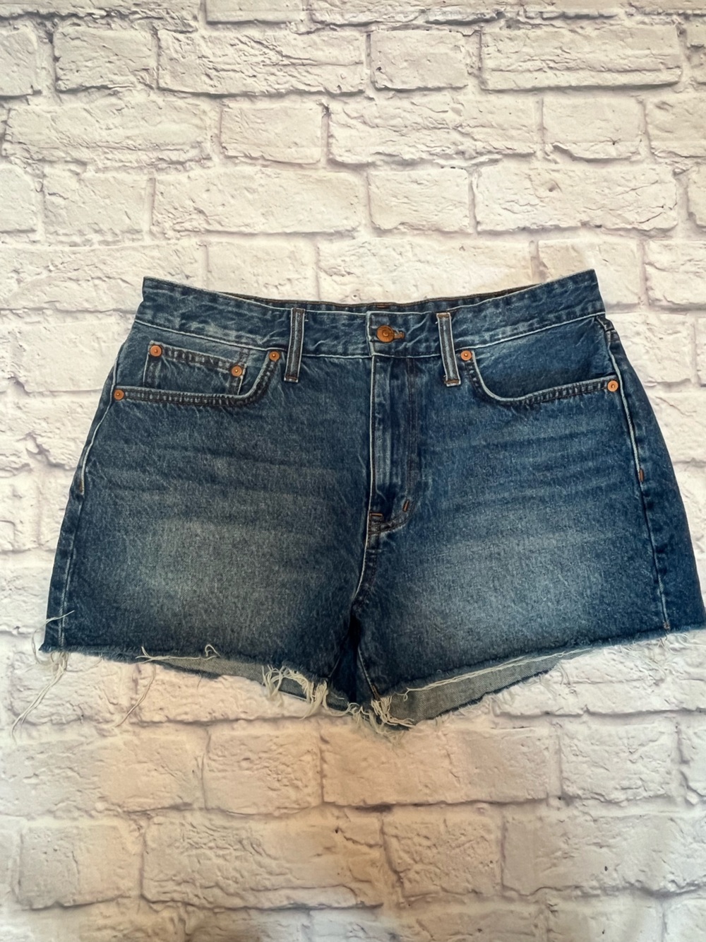 Madewell relaxed denim short Classic High-Rise jean Shorts in medium Blue 29